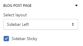 Theme settings blog post page